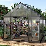 AMERLIFE 12x10x10 FT Polycarbonate Greenhouse 2 Sliding Doors 4 Vents Walk-in Premium Professional...