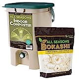 All Seasons Indoor Composter Starter Kit – 5 Gallon Tan Compost Bin For Kitchen Countertop With...