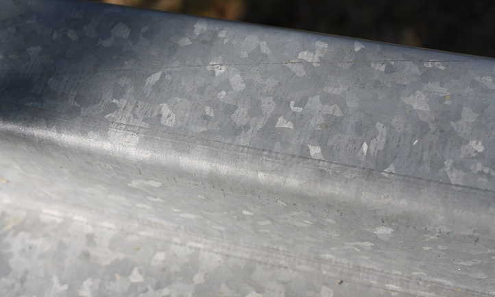 Closeup of galvanized steel