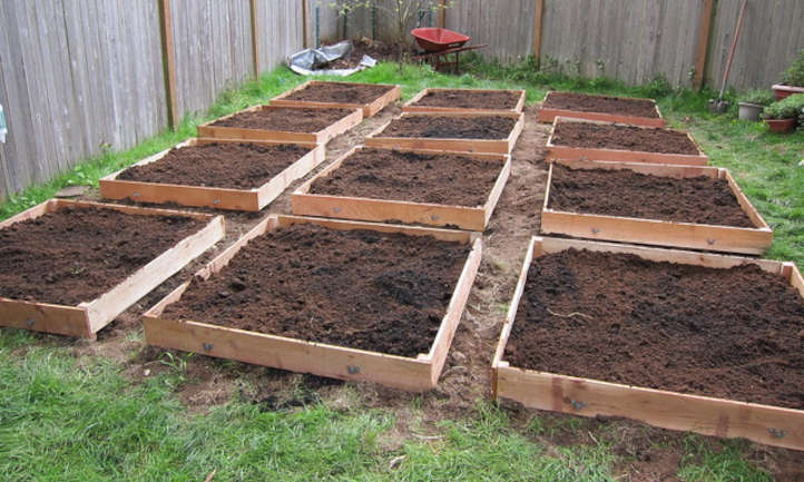 Filled raised beds
