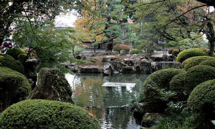 Japanese Zen garden in fall